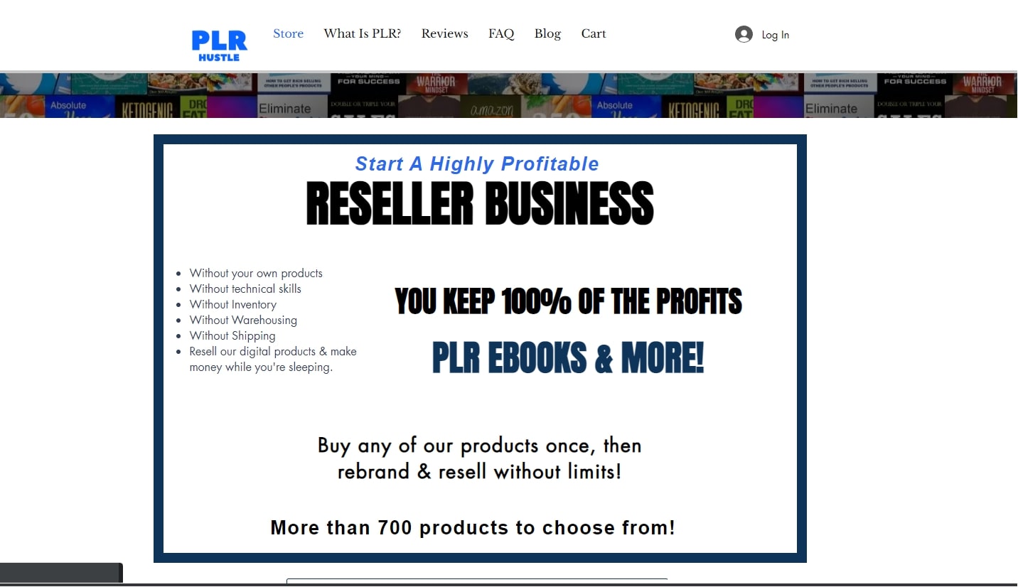 PLR Hustle -website dashboard