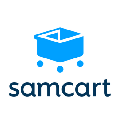 samcart blue logo on white square background