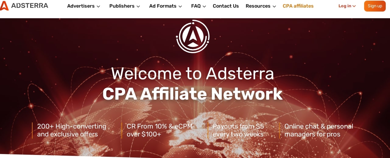 Adsterra sales page