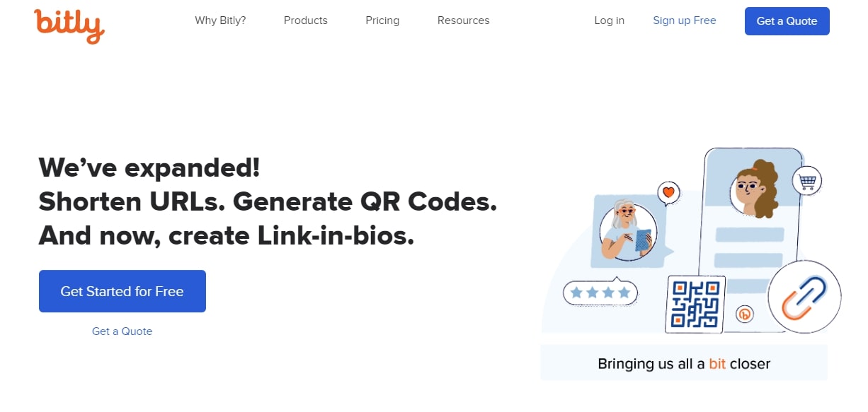 best link tracker-Bitly sales page