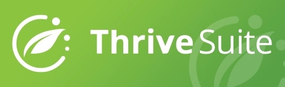 thrivesuite-logo on green background