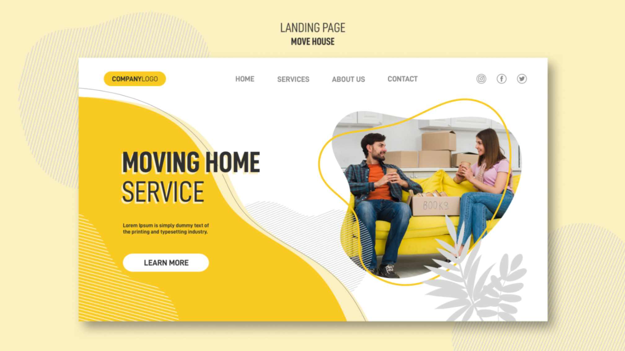 website homepage, great landing page