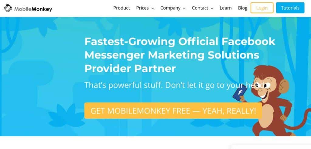MobileMonkey- for Facebook messenger marketing campaigns tool-sales page