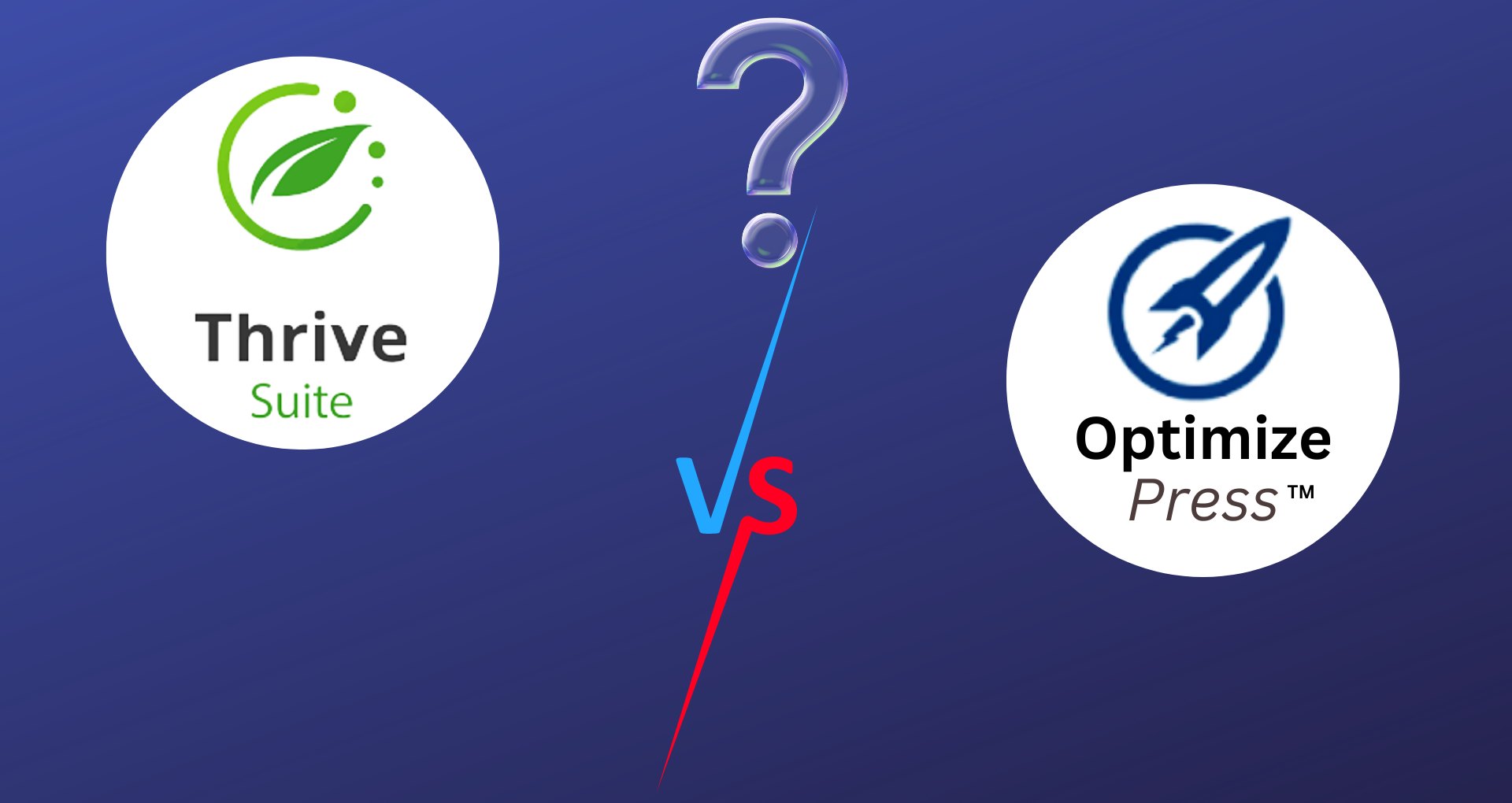 Optimizepress vs Thrive themes blue background
