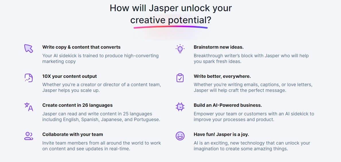 Jasper content AI marketing tools
