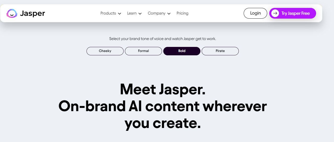 Jasper.ai salespage