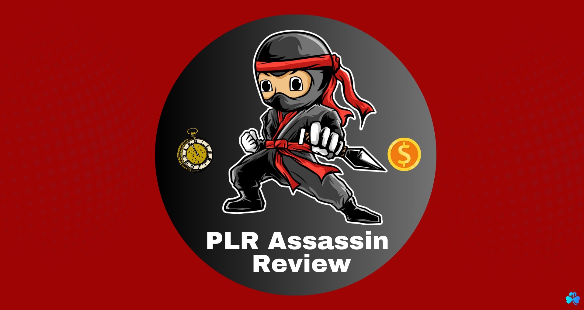 plr assassin review- graphics of ninja on red background