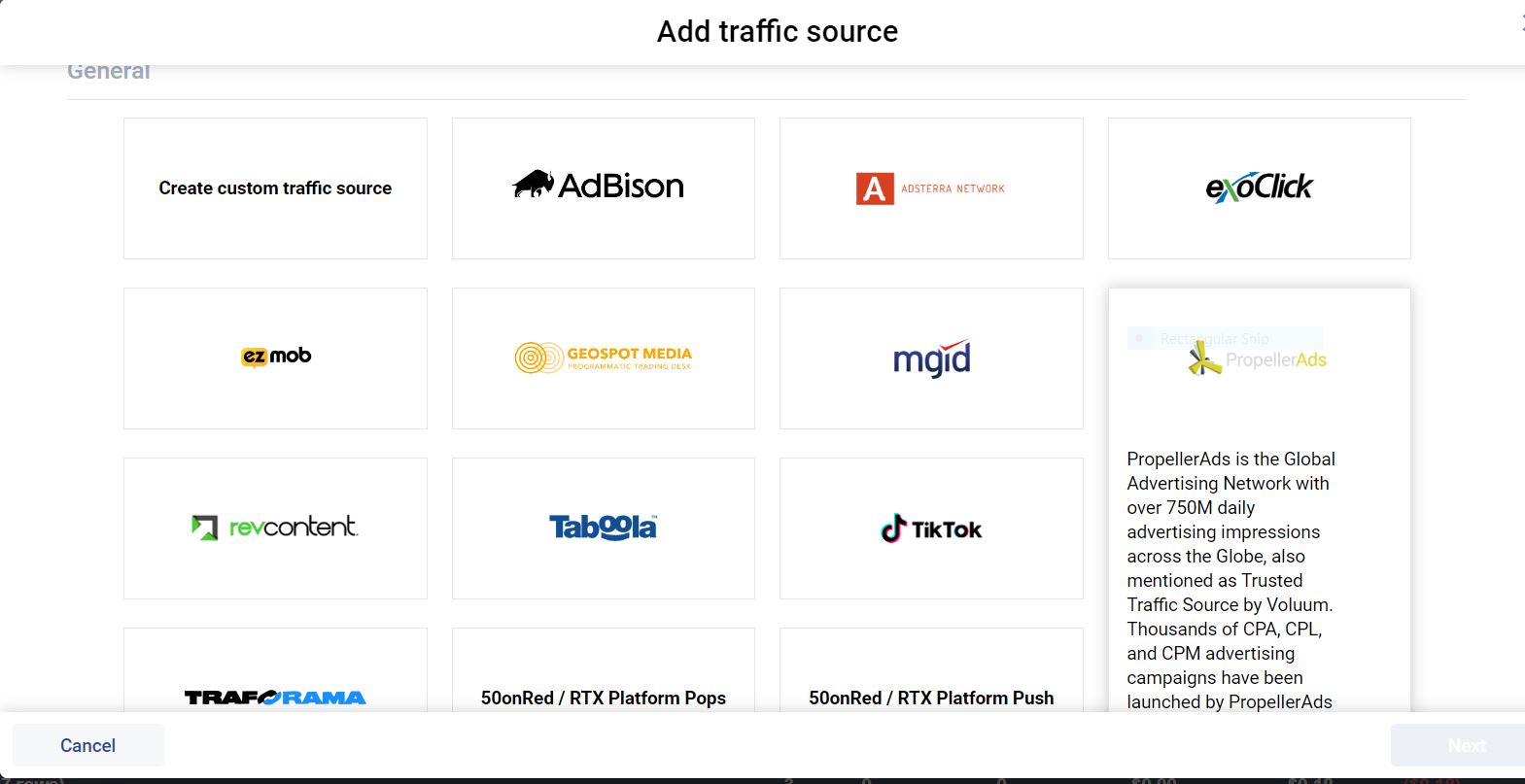 voluum-traffic source integration