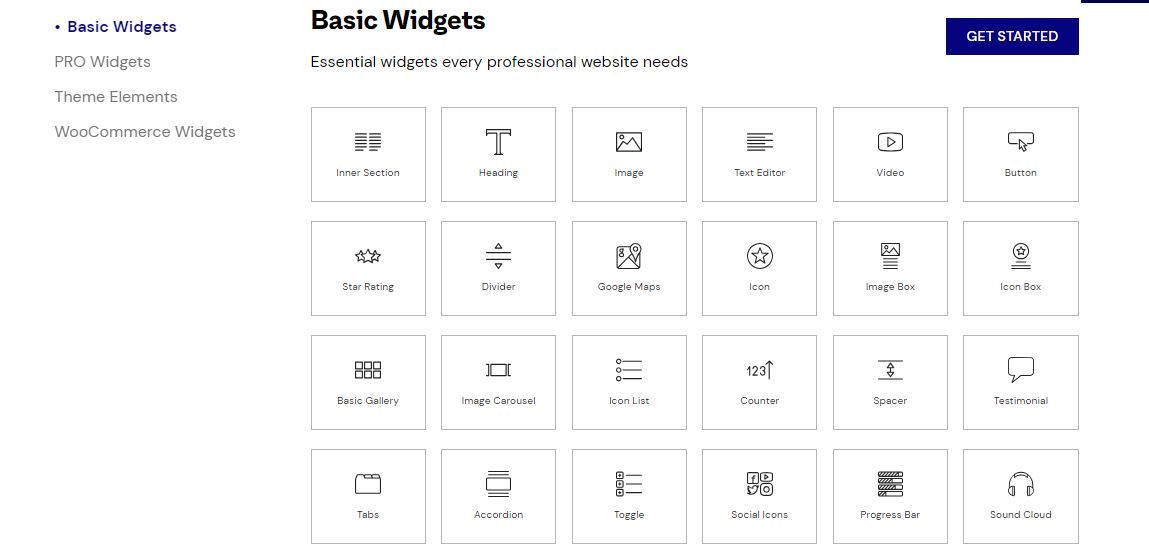 Elementor basic widgets