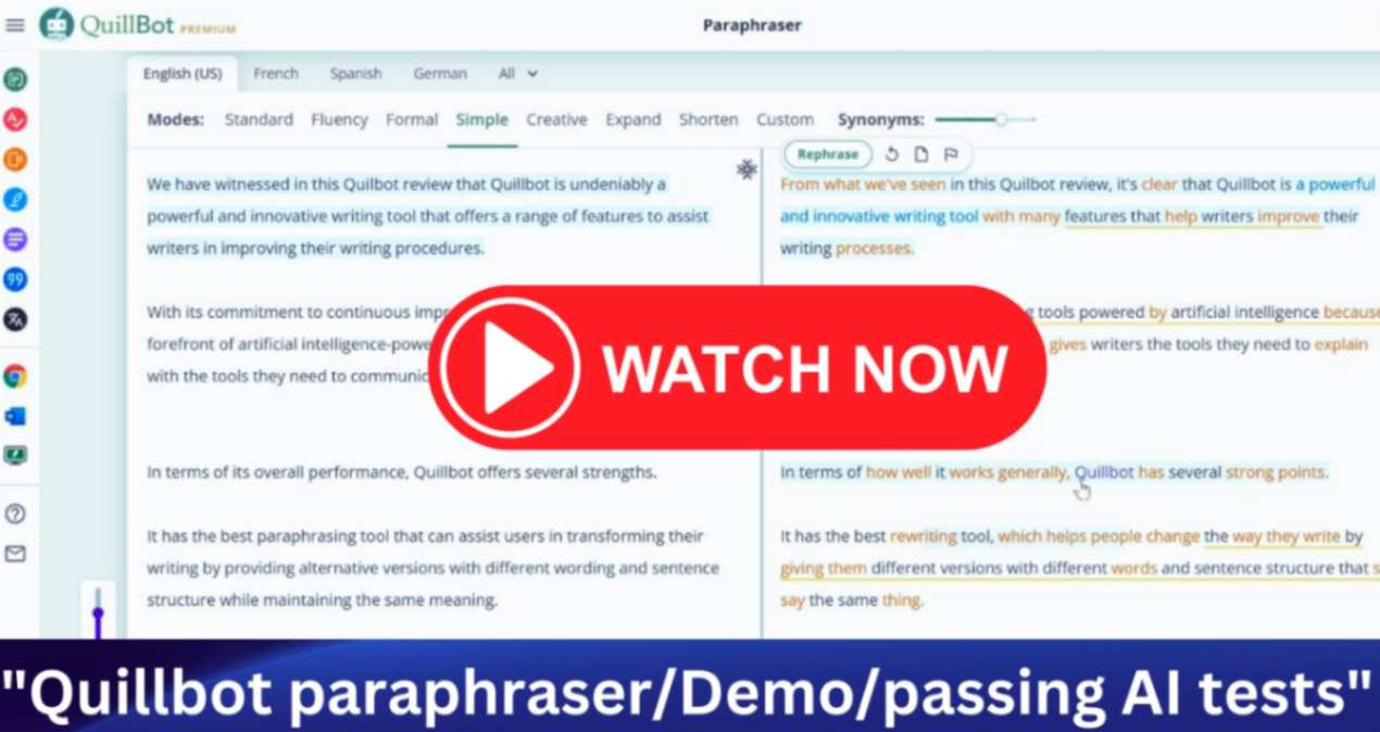 Quillbot demo-passing AI detection(CopyLeak)