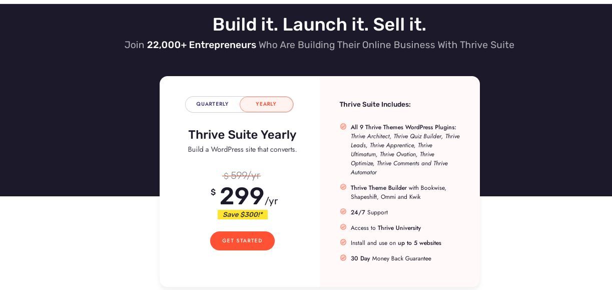 Thrive Suite Pricing