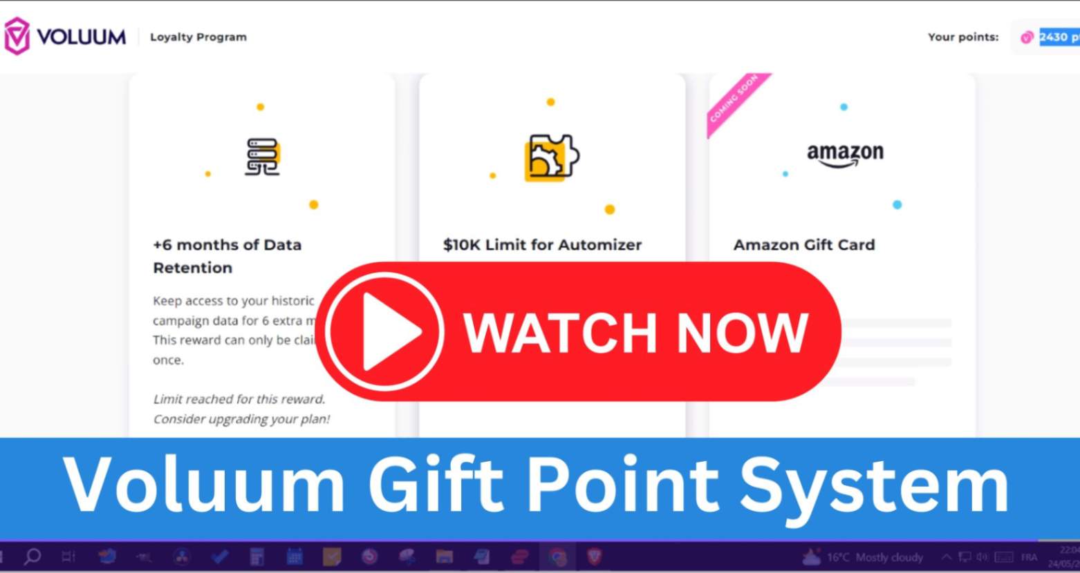 My Voluum account- gift points video(no sound)