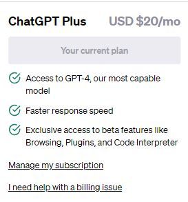 ChatGPT-4 subscription-based pricing plan