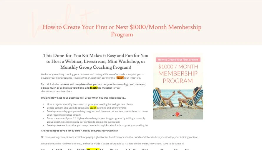 Coach Glue VIP Club Membership