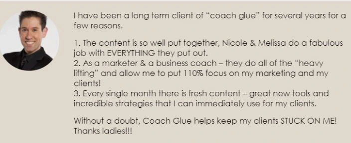 Coach Glue Testimonial 1