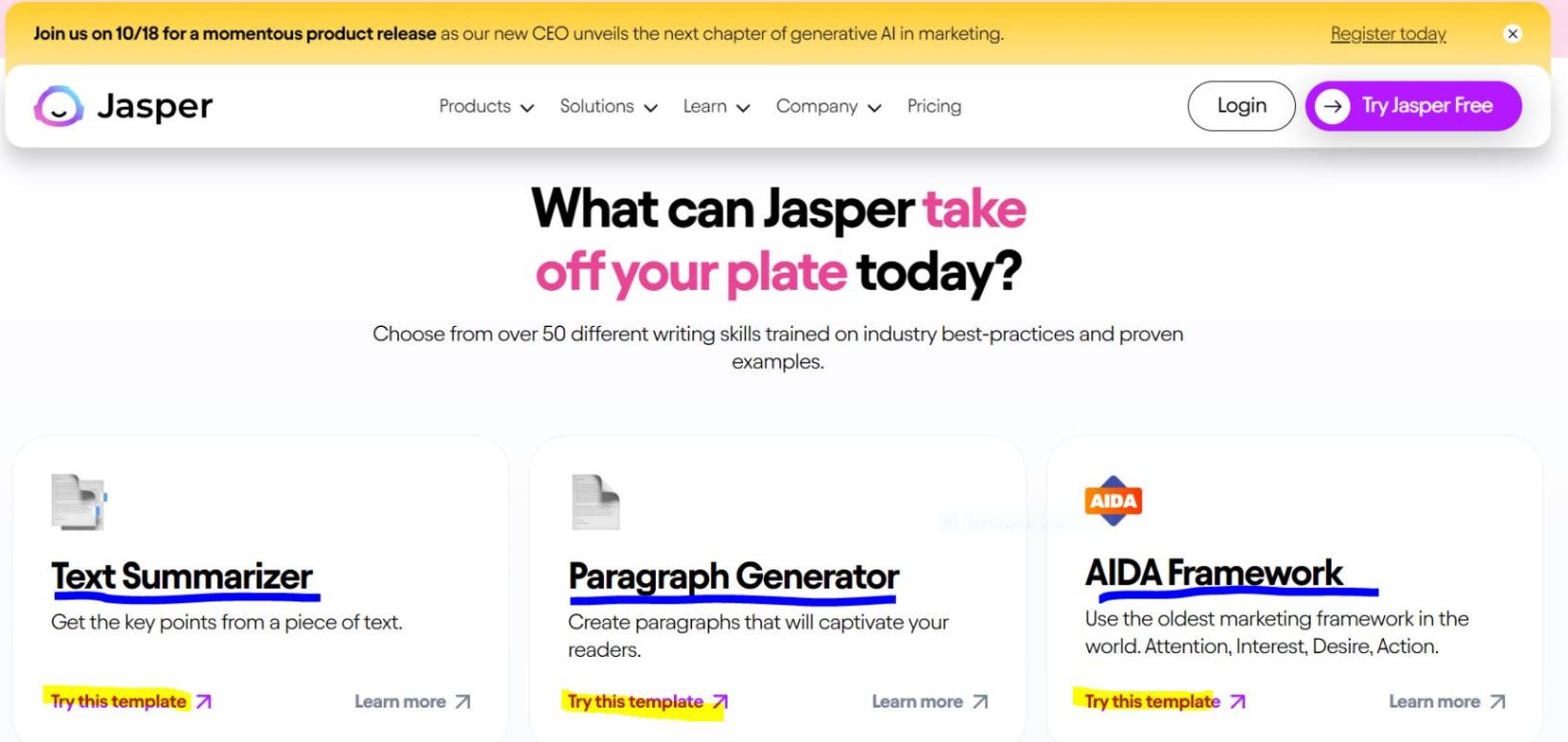  Content Templates Of Jasper AI