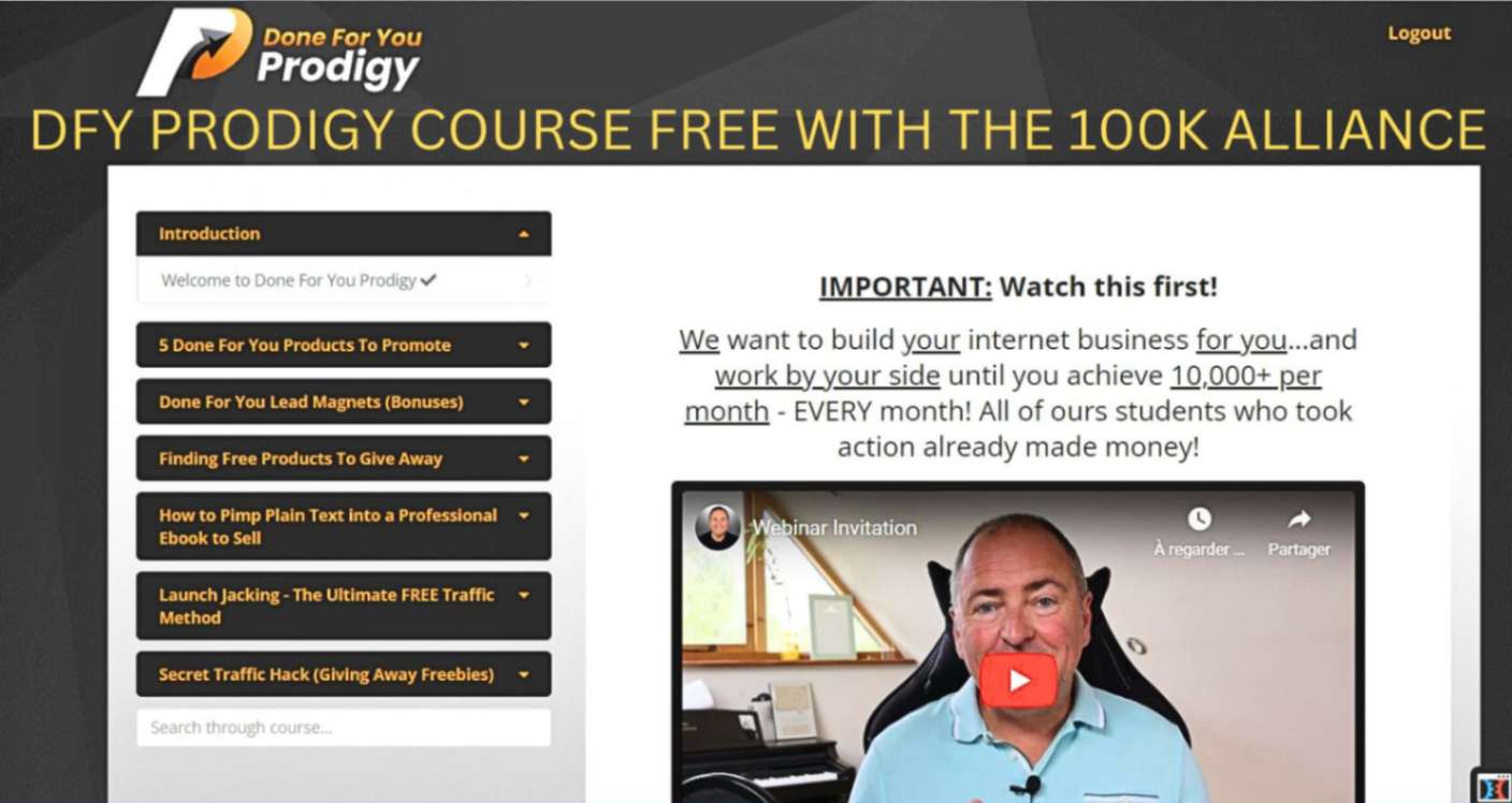 DFY PRODIGY COURSE FREE WITH THE 100K ALLIANCE