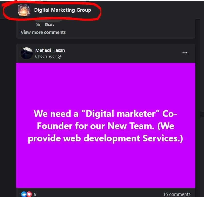 Facebook digital marketing  groups