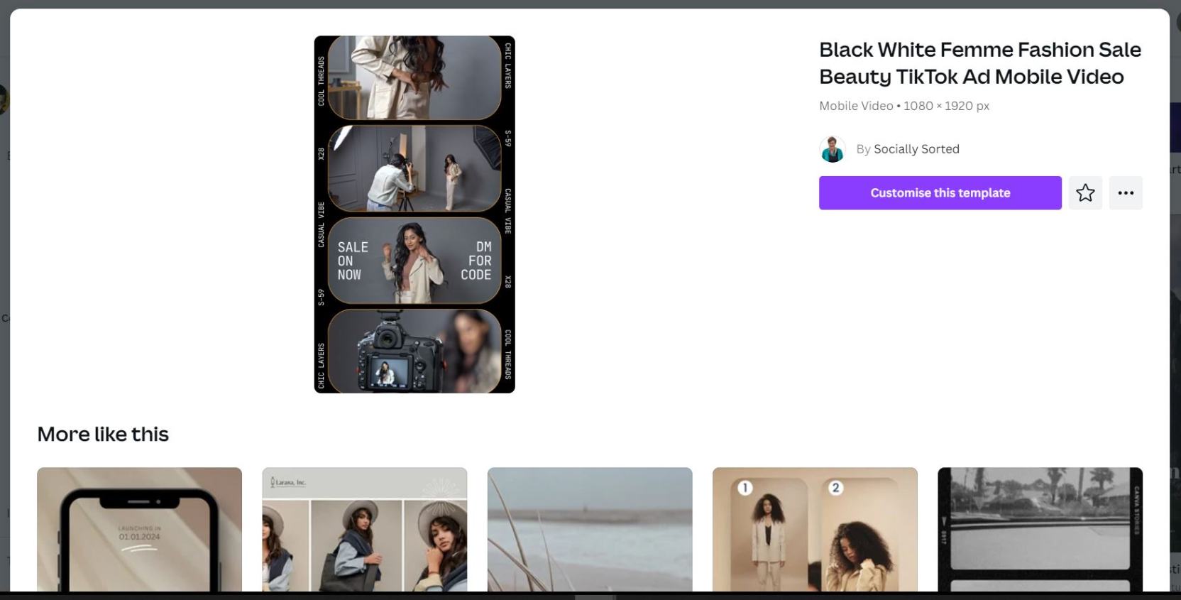 Canva tik tok mobile videos